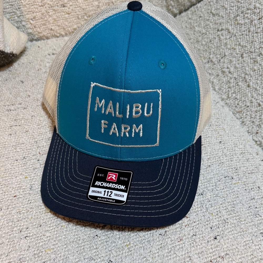 NWT - men / women Malibu Farm Teal & Navy Trucker Hat by Malibu Farm / OS